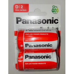 Батарейка Panasonic Zinc Carbon R20, 1.5 В BL2, размер D, 2шт